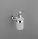ROXIA Desire Soap Dispenser | Wall Mounted | Frosted Glass Bottle with SS 304 Chrome Holder | Elegant Bathroom Accessory with Push Pump | Rust-Proof 