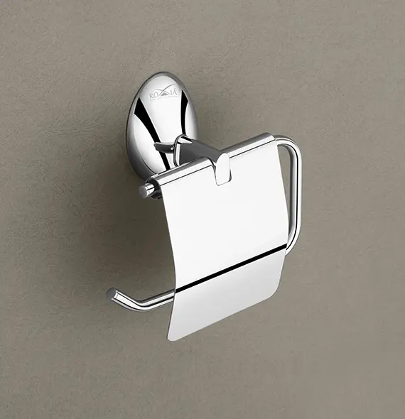 Roxia Acura SS 304 Stainless Steel Toilet Paper Holder with Cover – Wall Mounted, Rust-Proof, Corrosion Resistant Lifetime Warranty