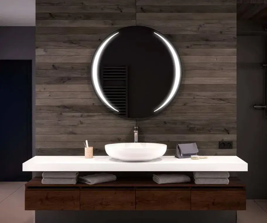 BABA BATH Premium LED 01 Mirror for Bathroom | Touch Sensor |  Wall Mounted | 24x24inch| 2 Years Warranty 