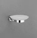 ROXIA Desire Glass Soap Dish | SS 304 Wall Mounted Bathroom Soap Holder | Chrome Finish with Frosted Glass Plate | Rust-Proof & Elegant 