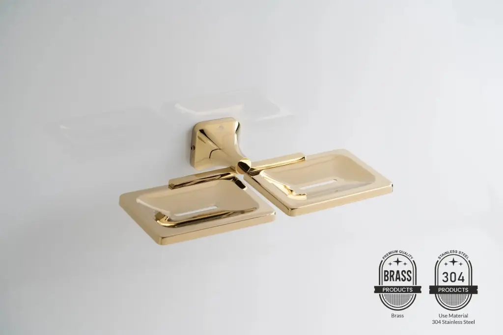 Double Soap Holder | Ellen Series | Gold By Aquarium