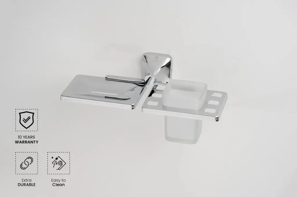 Aquarium Ellen Series Soap Dish & Toothbrush Holder – Premium PVD Finish – Chrome