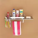 🛁 Premium SS 4-in-1 Bathroom Shelf with Soap Dish, Toothbrush Holder & Towel Rod  | 3-Year Warranty on Rusting & Corrosion 