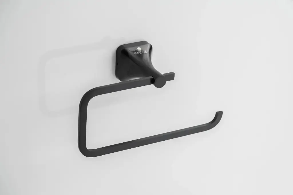 Aquarium Ellen Series Designer Towel Ring | SS304 & Solid Brass Body | PVD Black | Wall Mounted Bathroom Towel Holder