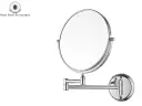 Baba Bath Wall-Mounted Extendable Shaving & Makeup Mirror | 360° Swivel | Dual-Sided with Magnification | Chrome Finish 