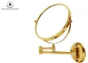 Baba Bath Wall-Mounted Extendable Shaving & Makeup Mirror | 360° Swivel | Dual-Sided with Magnification | Gold Finish 