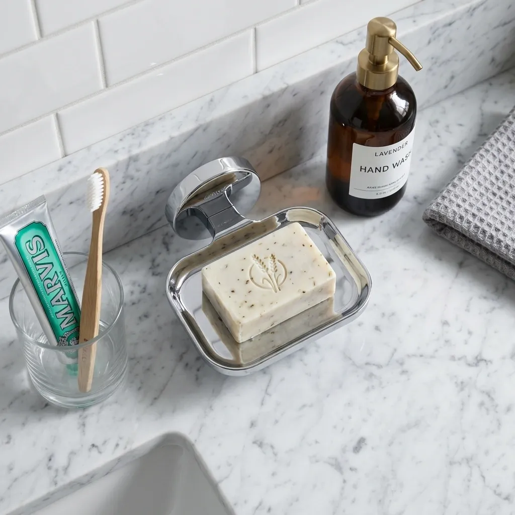 Baba Bath Square RK Chrome Soap Dish – Rust-Free & Keeps Soap Dry