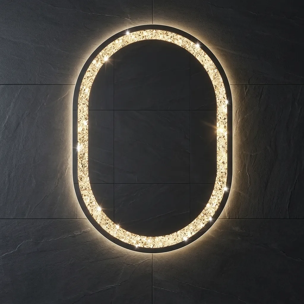 Baba Bath Crystal Capsule LED Mirror – 18 x 24 Inch