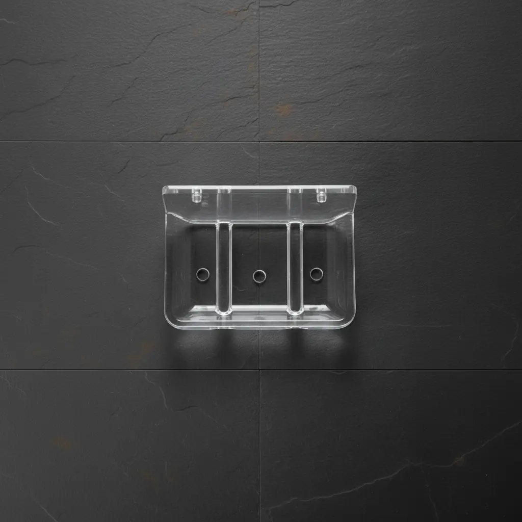 Baba Bath Clear Acrylic Soap Dish – Square Wall Mounted (6 mm Thick)