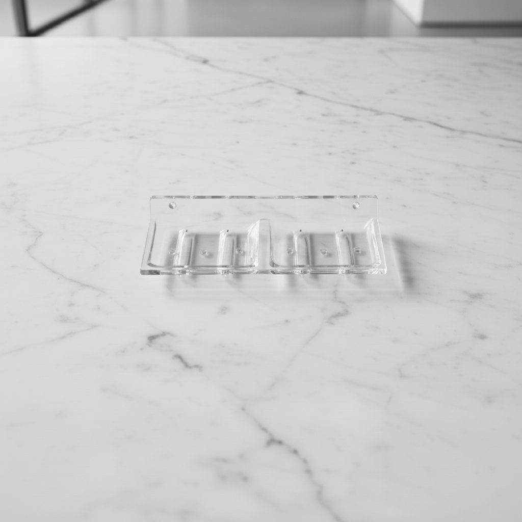  Acrylic Clear Double Soap Dish Square 6 MM Thickness By BABA BATH