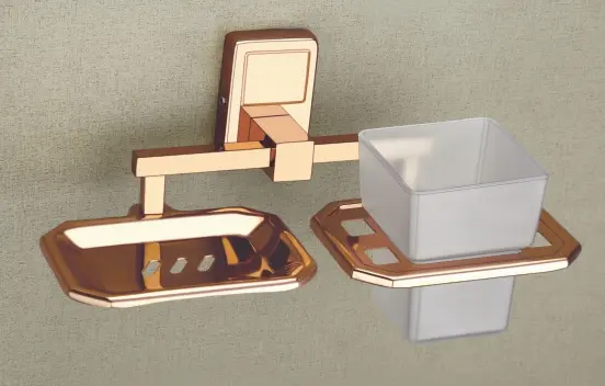 Nexa Soap Dish With Tooth Brush Holder Rosegold