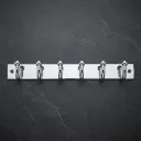 Baba Bath Goli 6 Hook Rail – Premium Chrome Wall Mounted Hooks