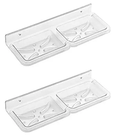 Unbreakable Square Double Soap Dish By BABA BATH (Pack Of 2) 