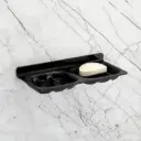  Acrylic Black Double Soap Dish Square 6 MM Thickness By BABA BATH
