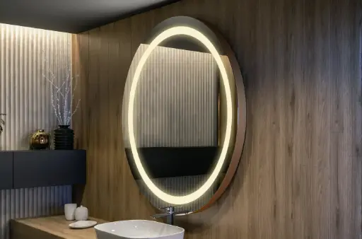 BABA BATH Premium LED Mirror for Bathroom | Touch Sensor |  Wall Mounted | 24x24inch| 2 Years Warranty 