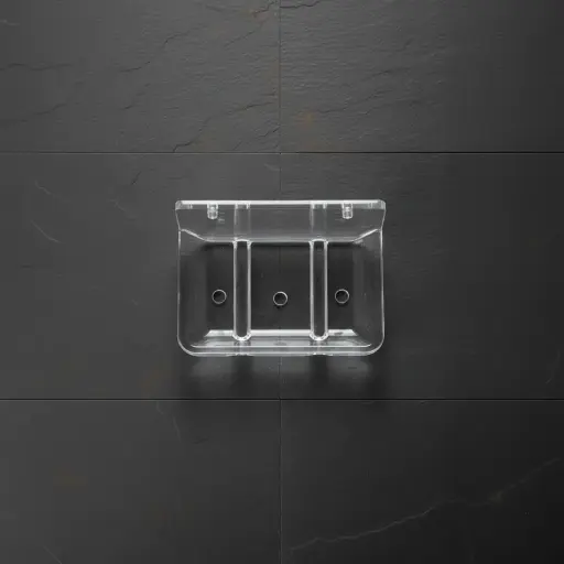 Baba Bath Clear Acrylic Soap Dish – Square Wall Mounted (6 mm Thick)