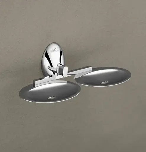 ROXIA Acura Double Soap Dish | Wall Mounted | SS 304 Chrome Finish | Twin Soap Holder for Bathroom | Rust-Proof, Sleek & Durable 